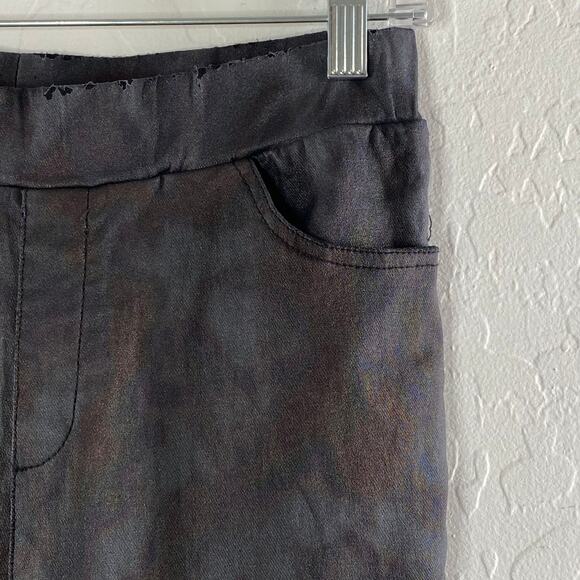 Sophyline Paris Dark Metallic Black Grey Camo Jeggings Leggings  Medium - Picture 4 of 10